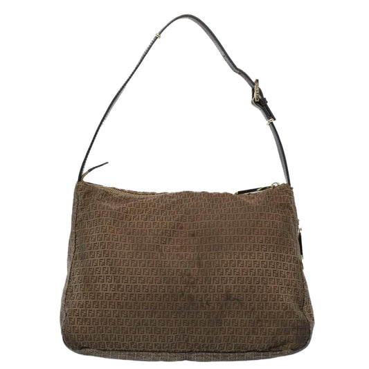 Luxury FendiZucchino Canvas Shoulder Bag Brownep1788