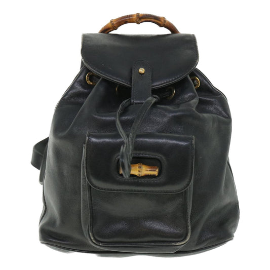 Luxury Gucci Bamboo Backpack Leather Black 003 2058 0030  ep1813