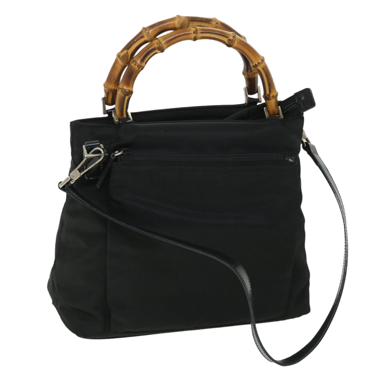 Luxury Gucci Bamboo Hand Bag Nylon 2way Black 002 2058 0508 5  ep1817