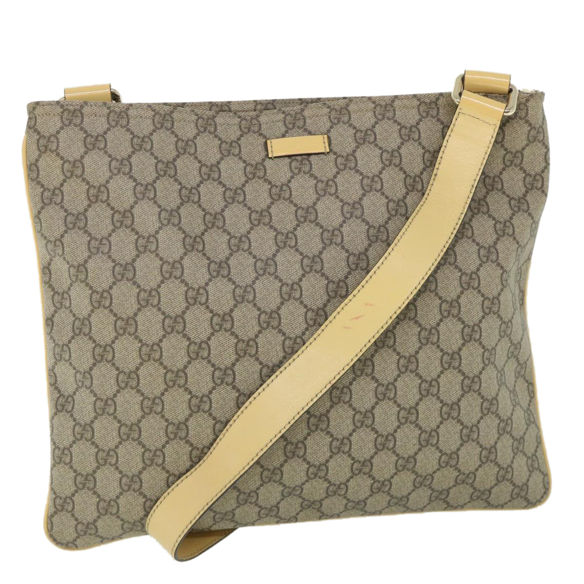 Luxury Gucci GG Canvas Shoulder Bag PVC Leather Beige 201446  ep1824