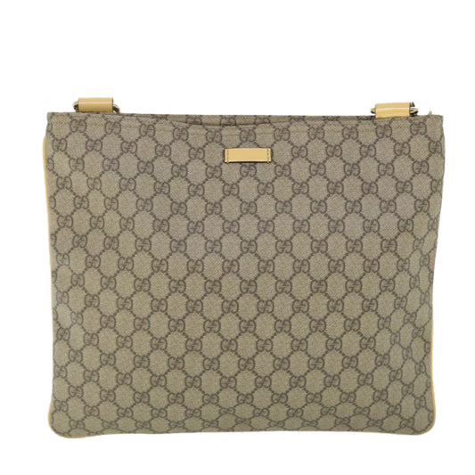 Luxury Gucci GG Canvas Shoulder Bag PVC Leather Beige 201446  ep1824