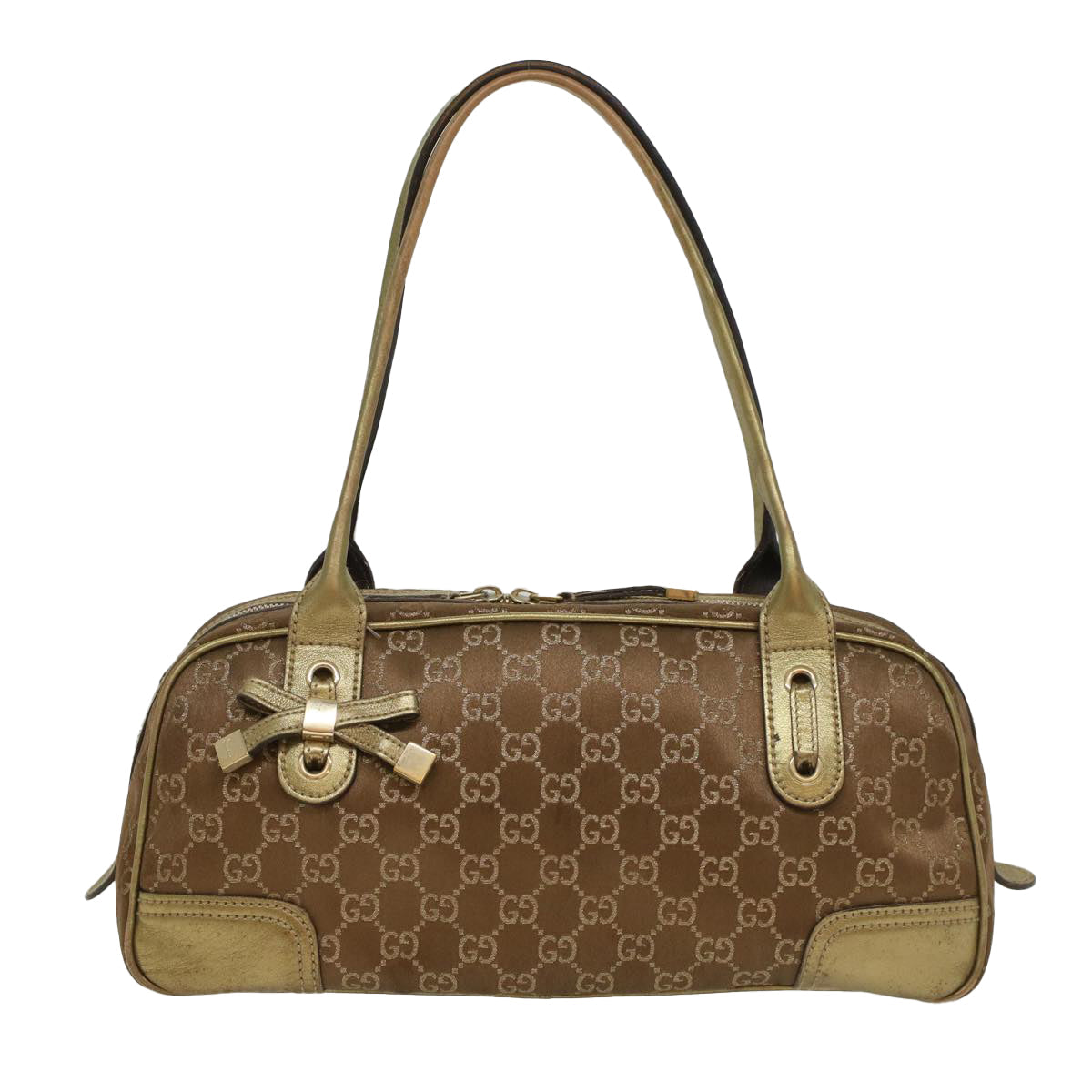 Luxury Gucci GG Canvas Shoulder Bag Gold Tone 161720  ep1828