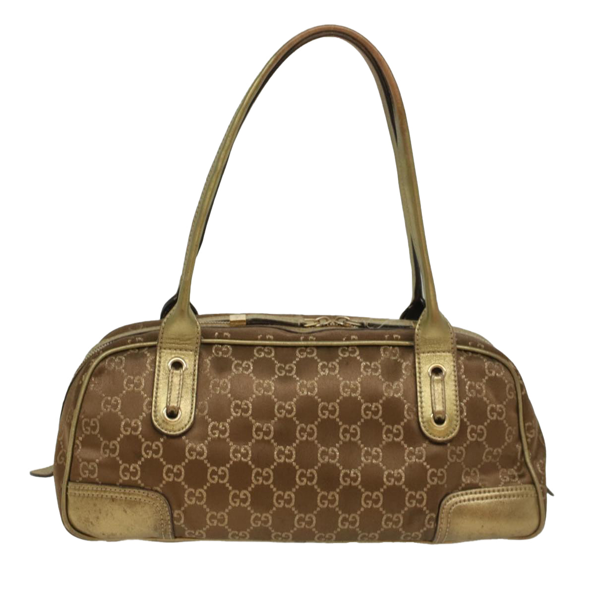 Luxury Gucci GG Canvas Shoulder Bag Gold Tone 161720  ep1828