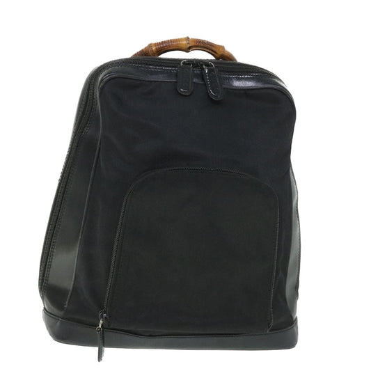 Luxury Gucci Bamboo Backpack Nylon Canvas Black 003 2058 0059 5  ep1833
