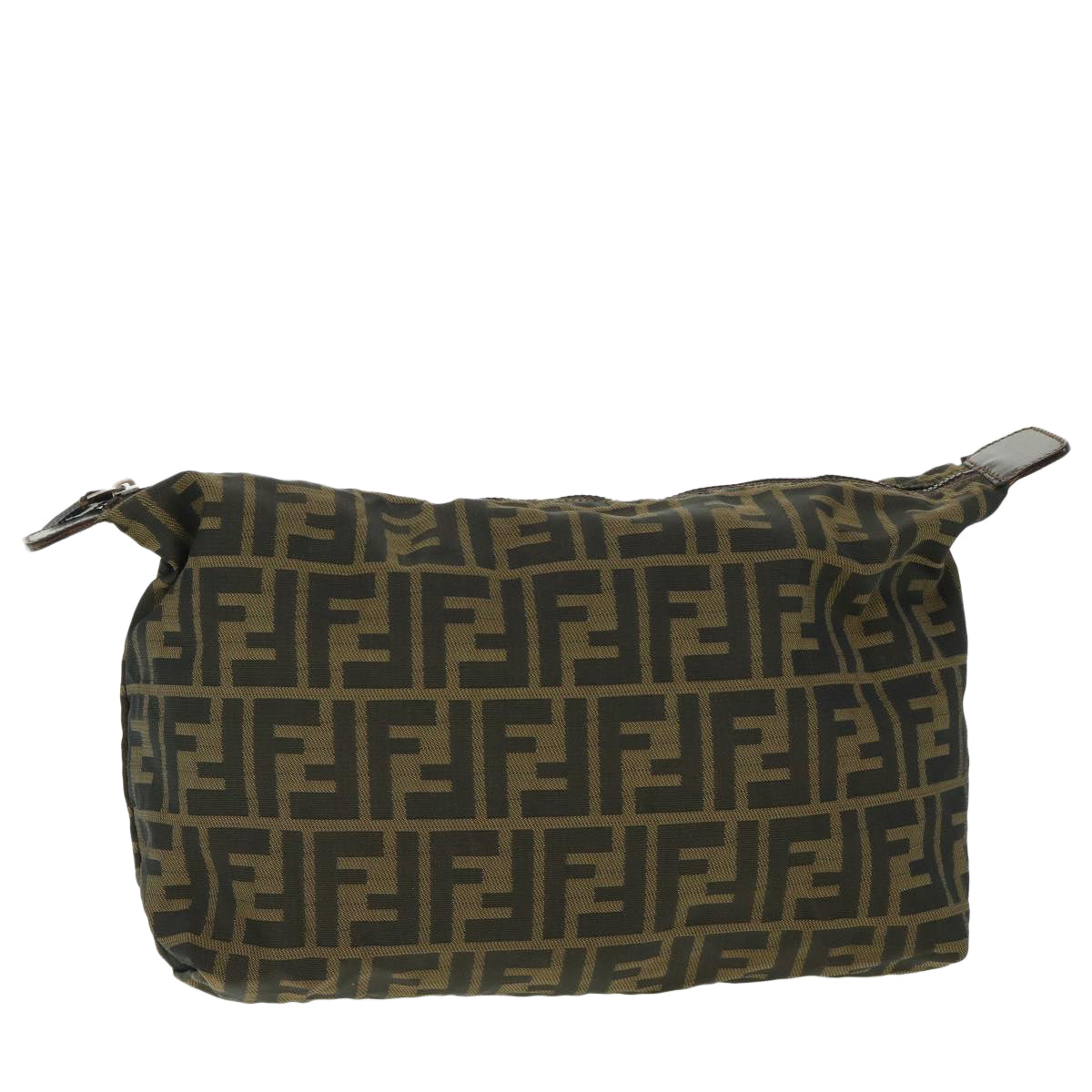 Luxury FendiZucca Canvas Pouch Black Brown 2119 26545 099ep1838