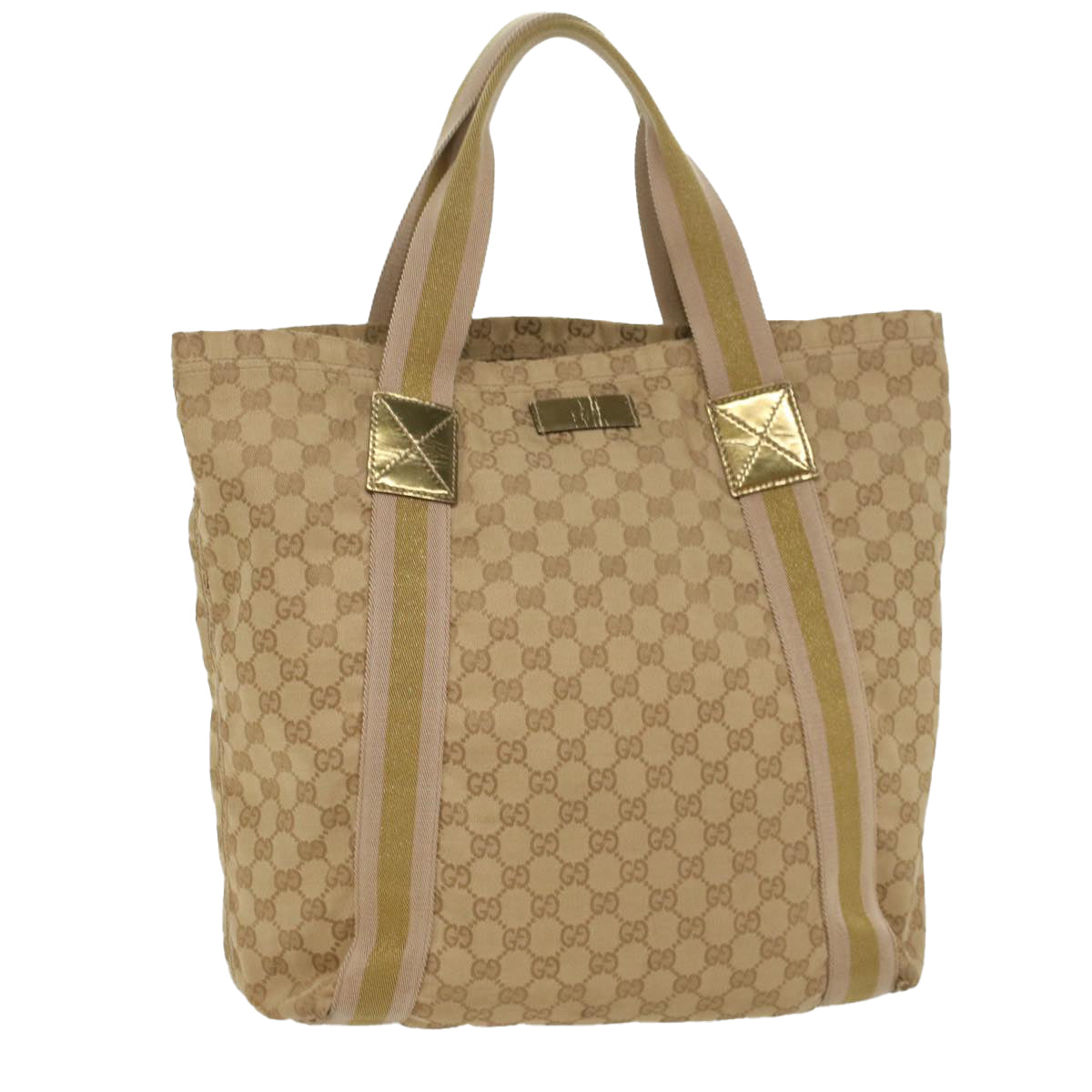 Luxury Gucci GG Canvas Sherry Line Tote Bag Beige Pink Khaki 189669  ep1863