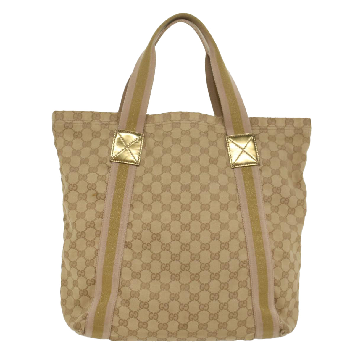 Luxury Gucci GG Canvas Sherry Line Tote Bag Beige Pink Khaki 189669  ep1863