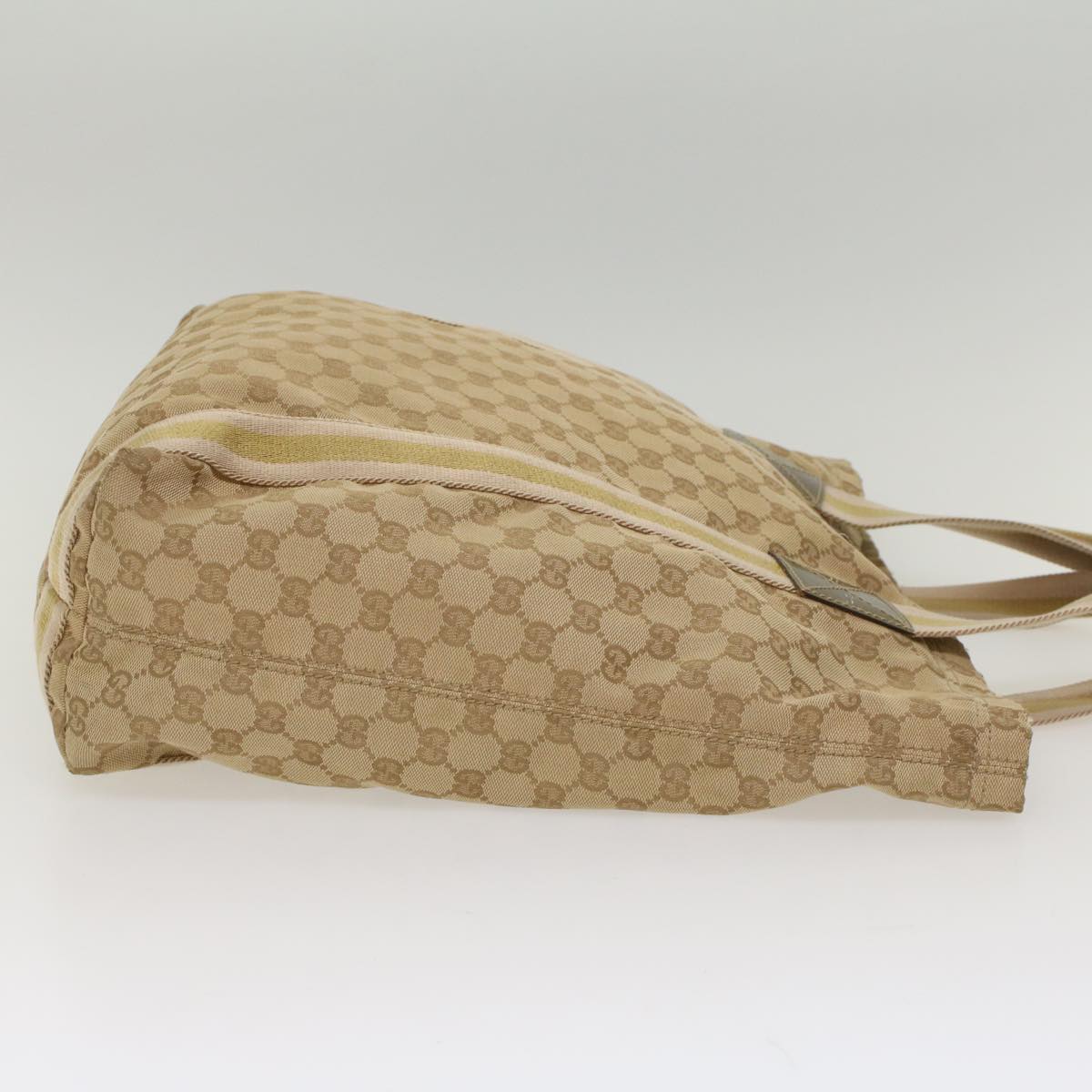 Luxury Gucci GG Canvas Sherry Line Tote Bag Beige Pink Khaki 189669  ep1863