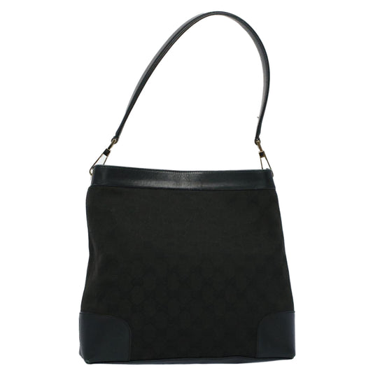 Luxury Gucci GG Canvas Shoulder Bag Leather Black 001 4231 2123  ep1880