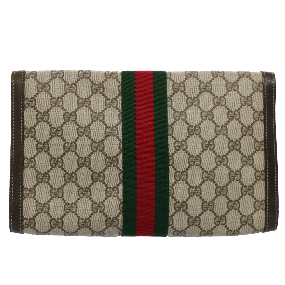 Luxury Gucci GG Canvas Web Sherry Line Clutch Bag Beige Red 41 014 3087 30  ep1883