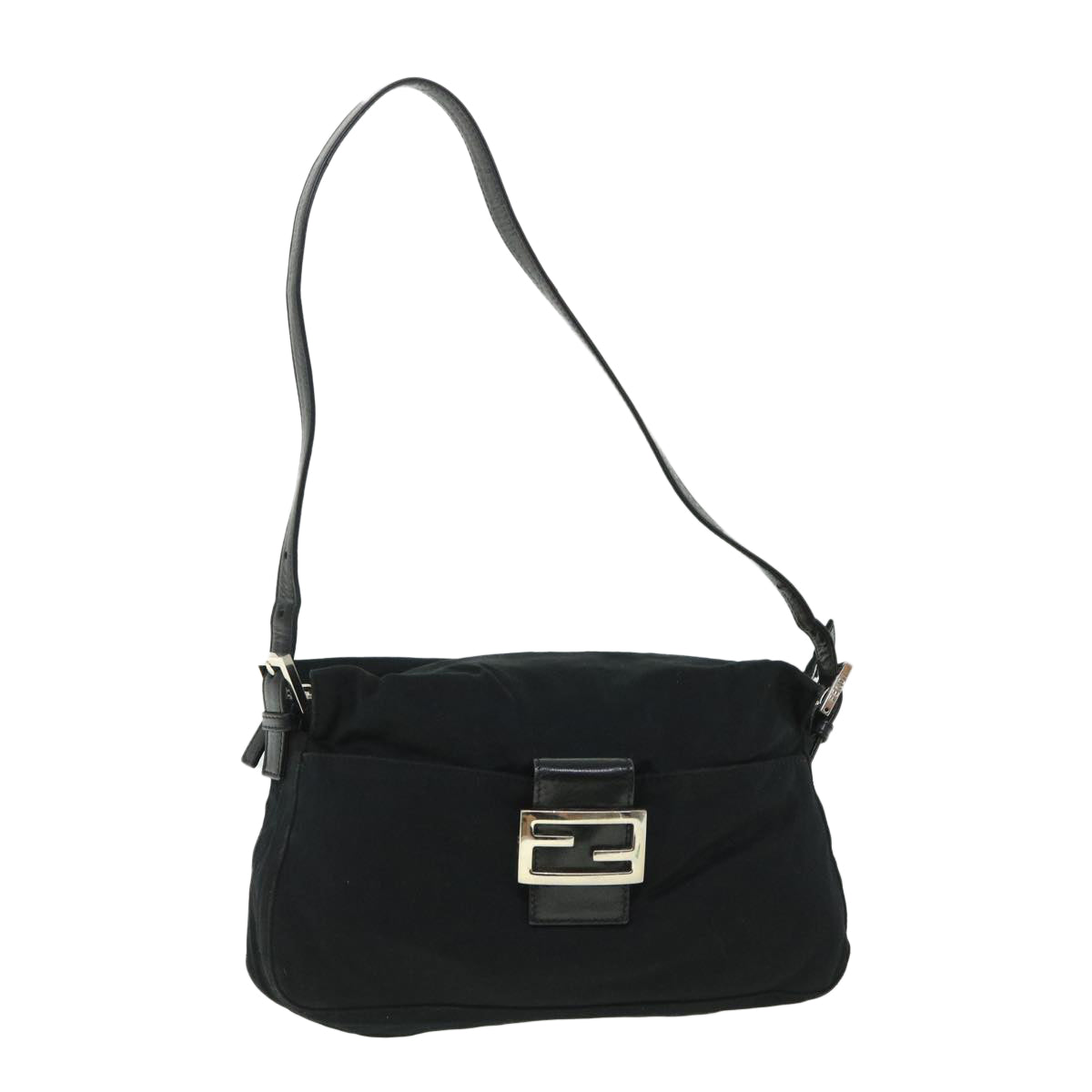 Luxury FendiMamma Baguette Shoulder Bag Nylon Black 2321 26566 009ep1885