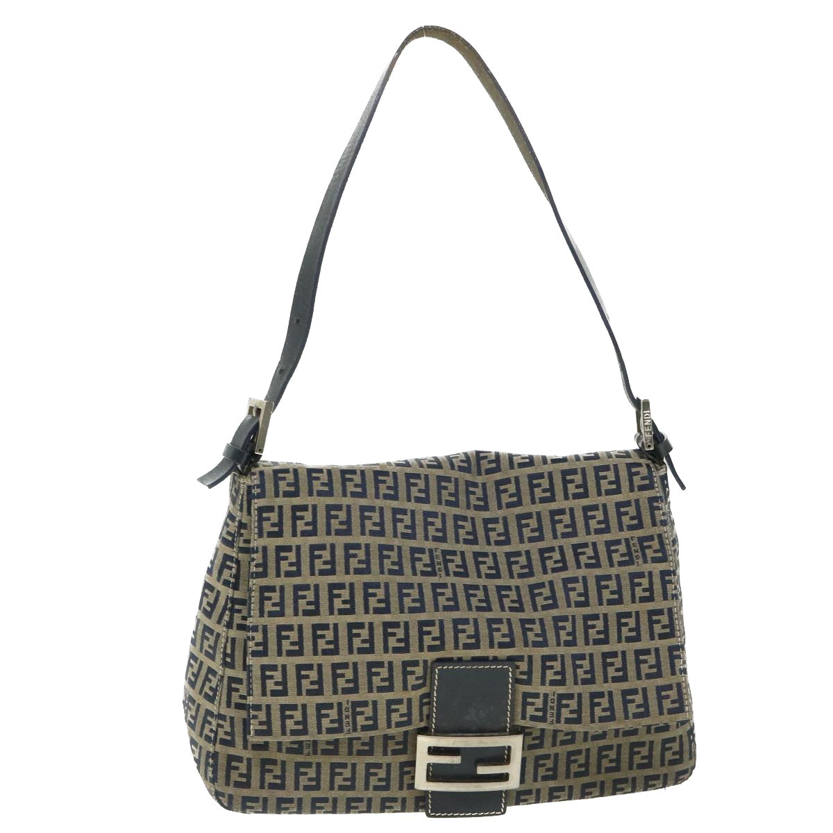 Luxury FendiZucchino Canvas Mamma Baguette Bag Navy 2305 26325 018ep1886