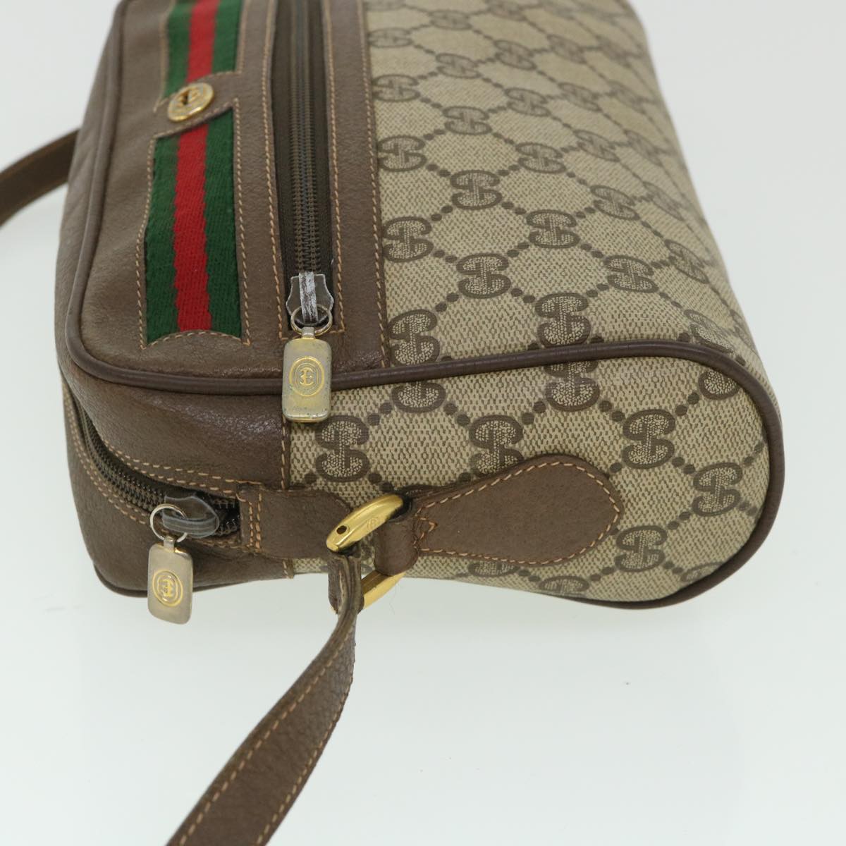 Luxury Gucci GG Canvas Web Sherry Line Shoulder Bag Beige Red 119 02 087  ep1891