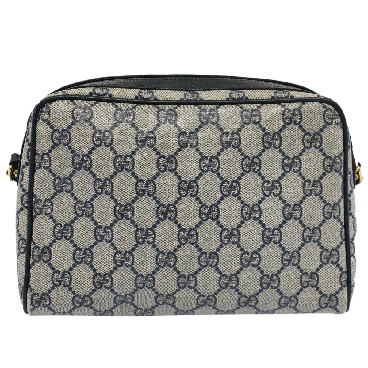 Luxury Gucci GG Canvas Shoulder Bag PVC Leather Gray Navy  ep1896