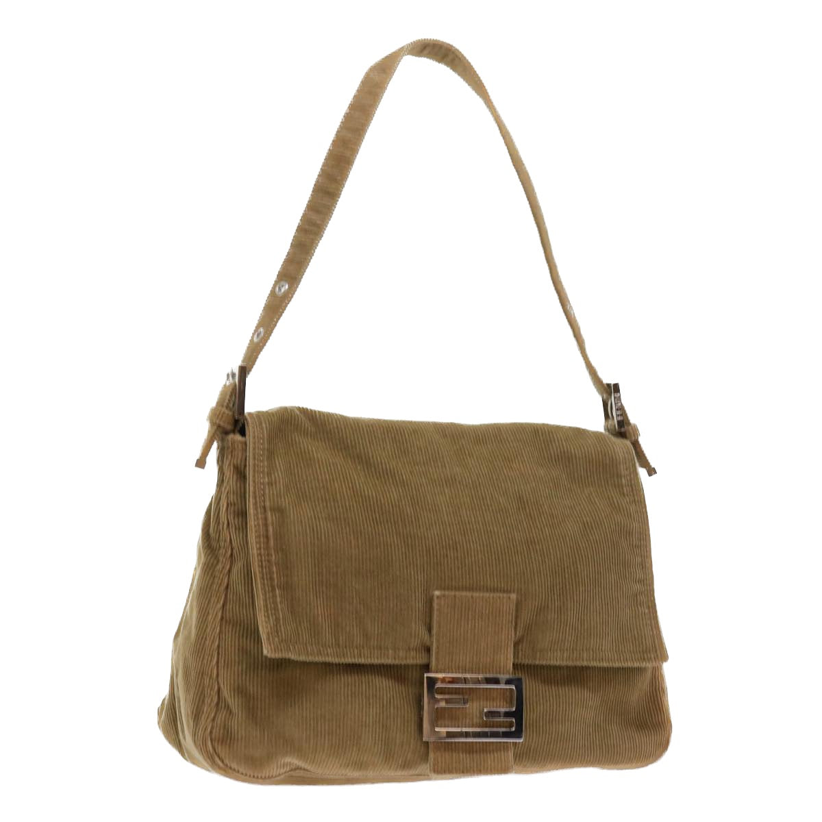 Luxury FendiMamma Baguette Shoulder Bag Corduroy Brown 21126325 009ep1916