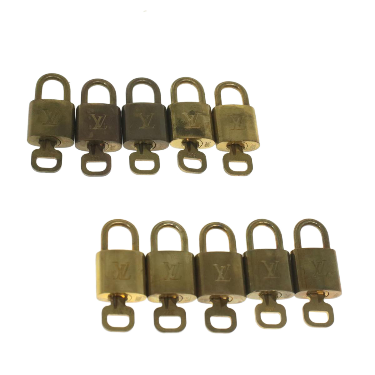 LOUIS VUITTON Padlock 10set Gold Tone LV ep1996