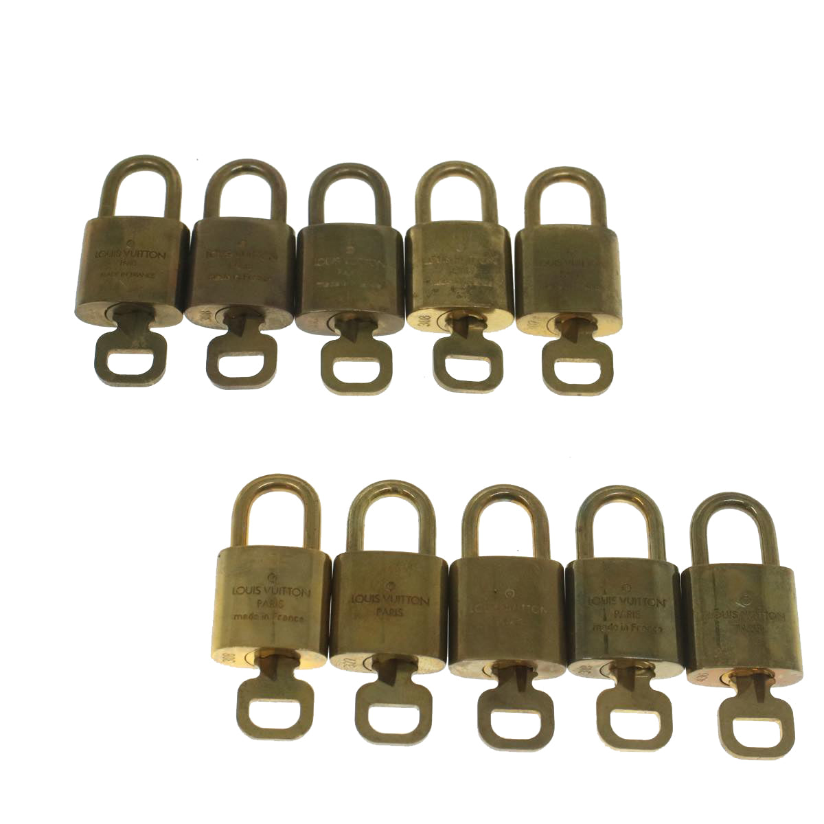 LOUIS VUITTON Padlock 10set Gold Tone LV ep1996