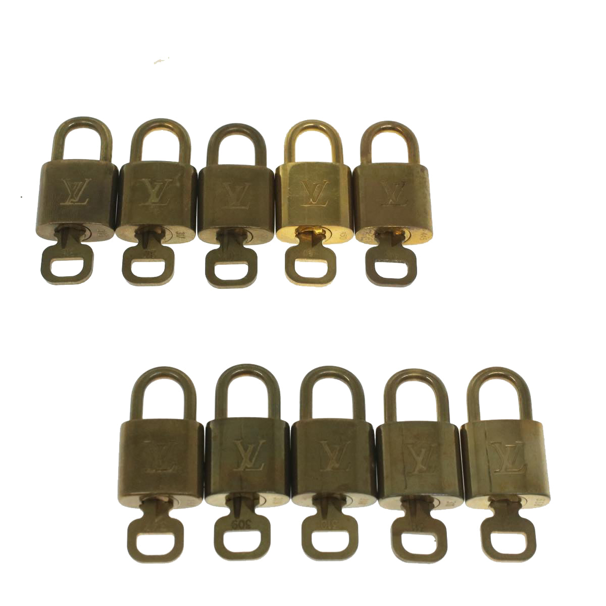 LOUIS VUITTON Padlock 10set Gold Tone LV ep1999