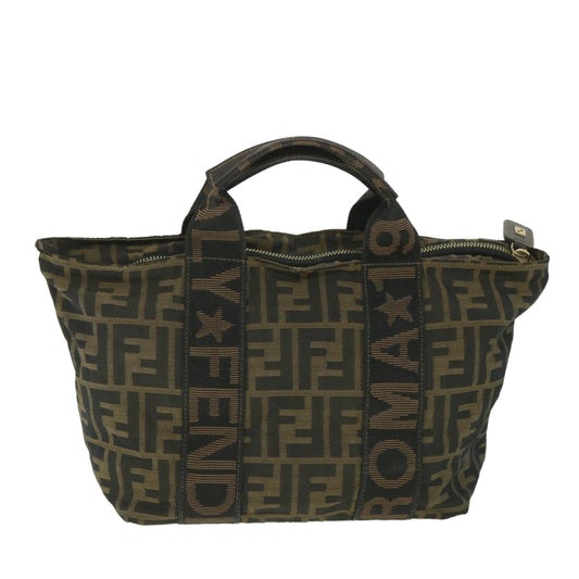 Luxury FendiZucca Canvas Hand Bag Black Brownep2059