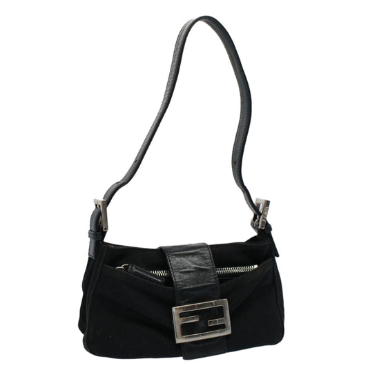 Luxury FendiMamma Baguette Shoulder Bag Nylon Black 2355 26723 009ep2357