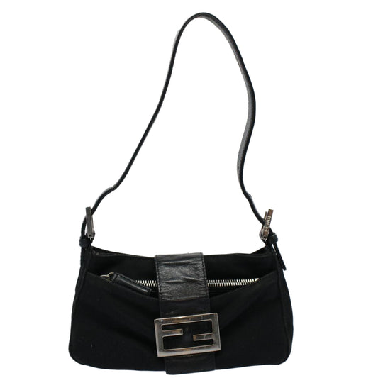Luxury FendiMamma Baguette Shoulder Bag Nylon Black 2355 26723 009ep2357