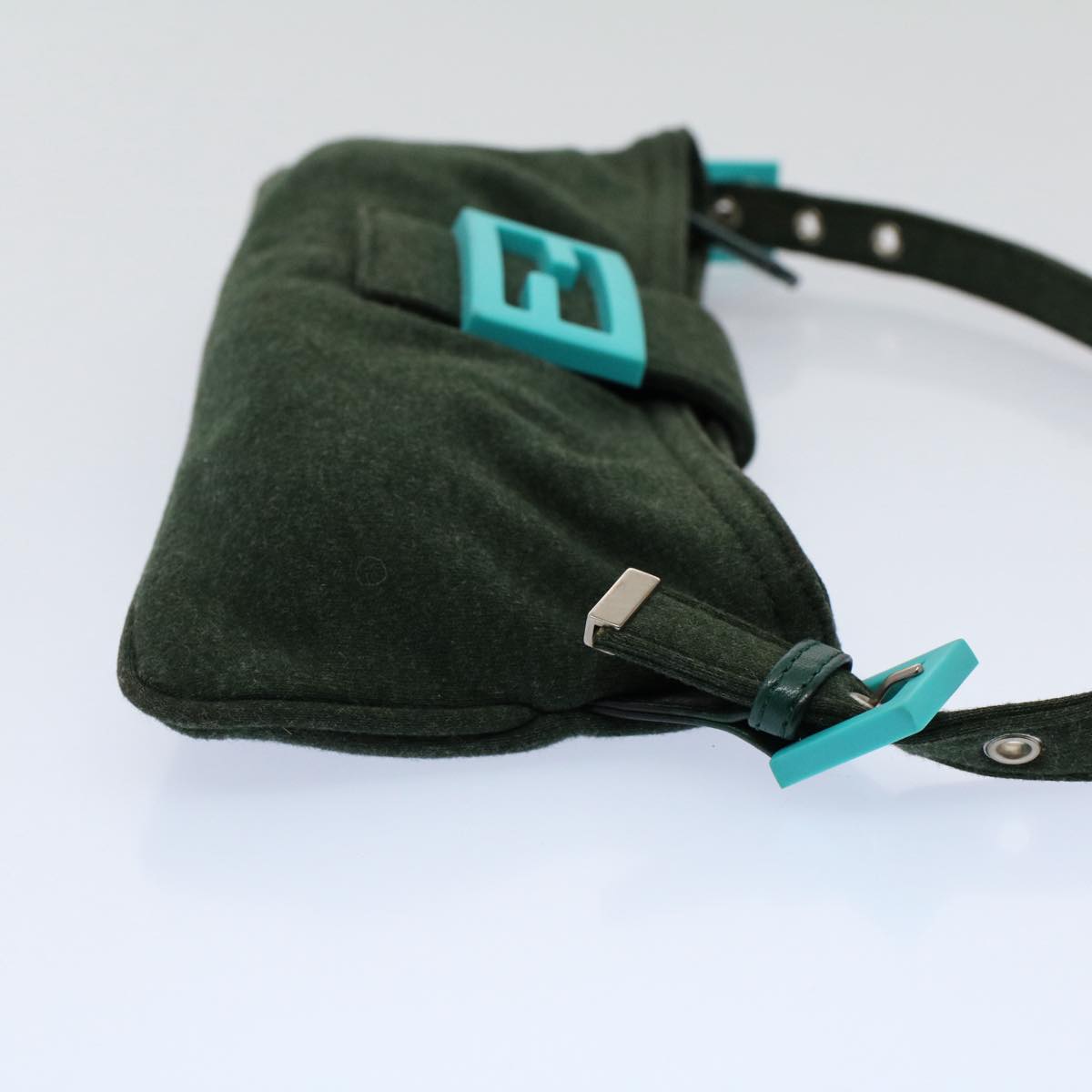 Luxury FendiMamma Baguette Shoulder Bag Nylon Green 2355 26685 009ep2386