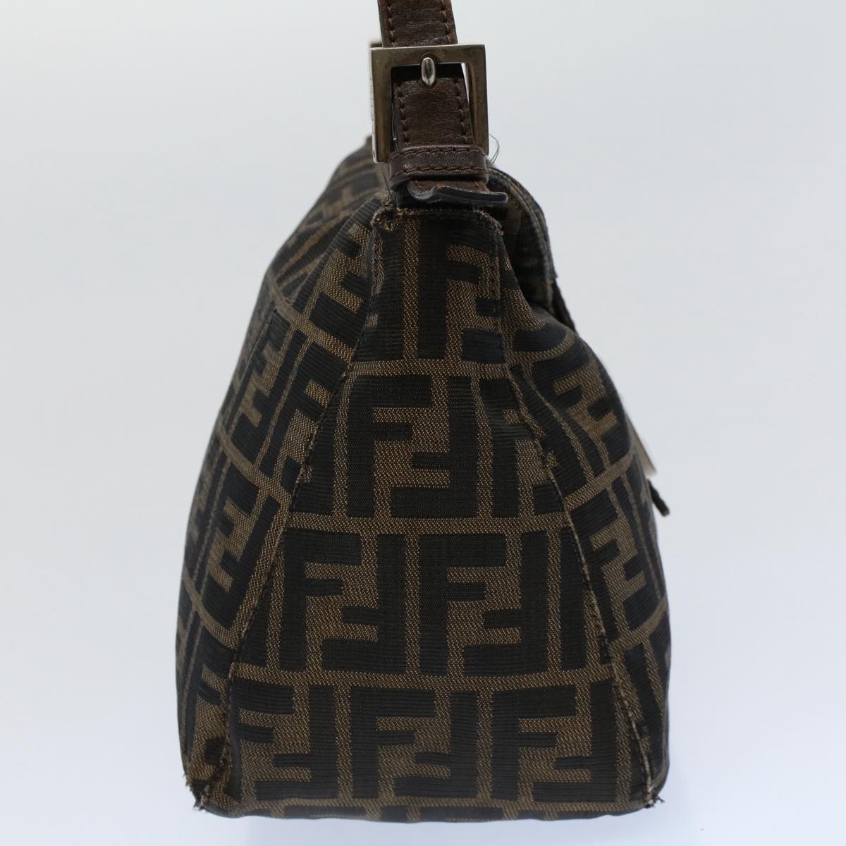 Luxury FendiZucca Canvas Mamma Baguette Shoulder Bag Black Brownep2428