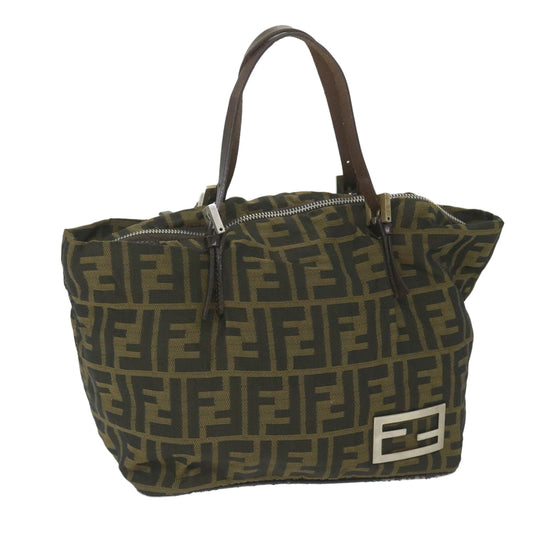Luxury FendiZucca Canvas Tote Bag Black Brown 2241 26634 099ep2431