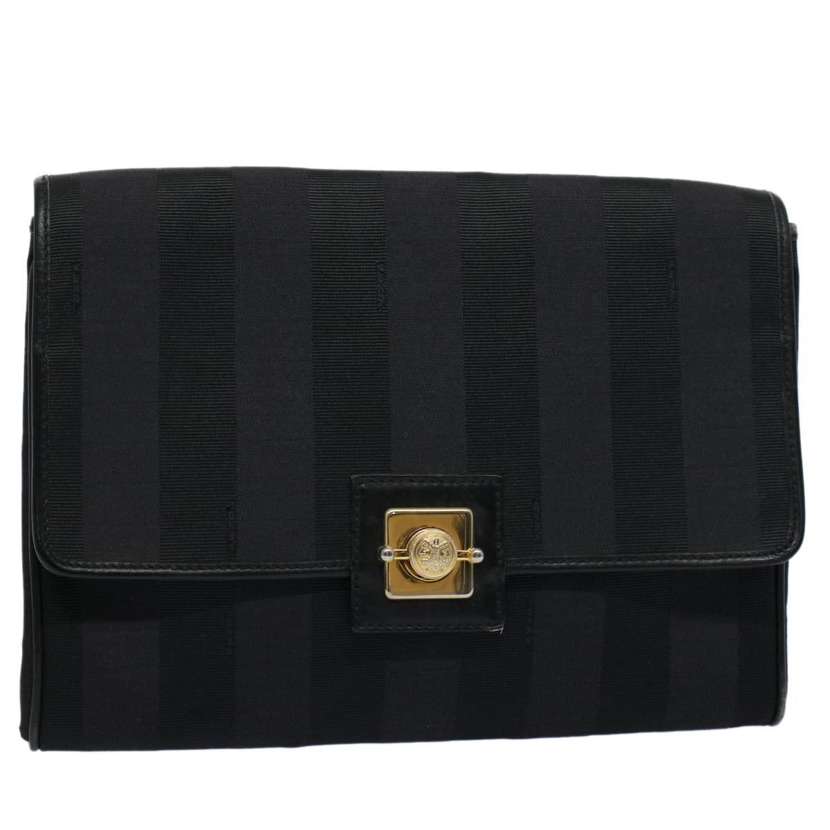 Luxury FendiPecan Canvas Clutch Bag Black Brownep2439