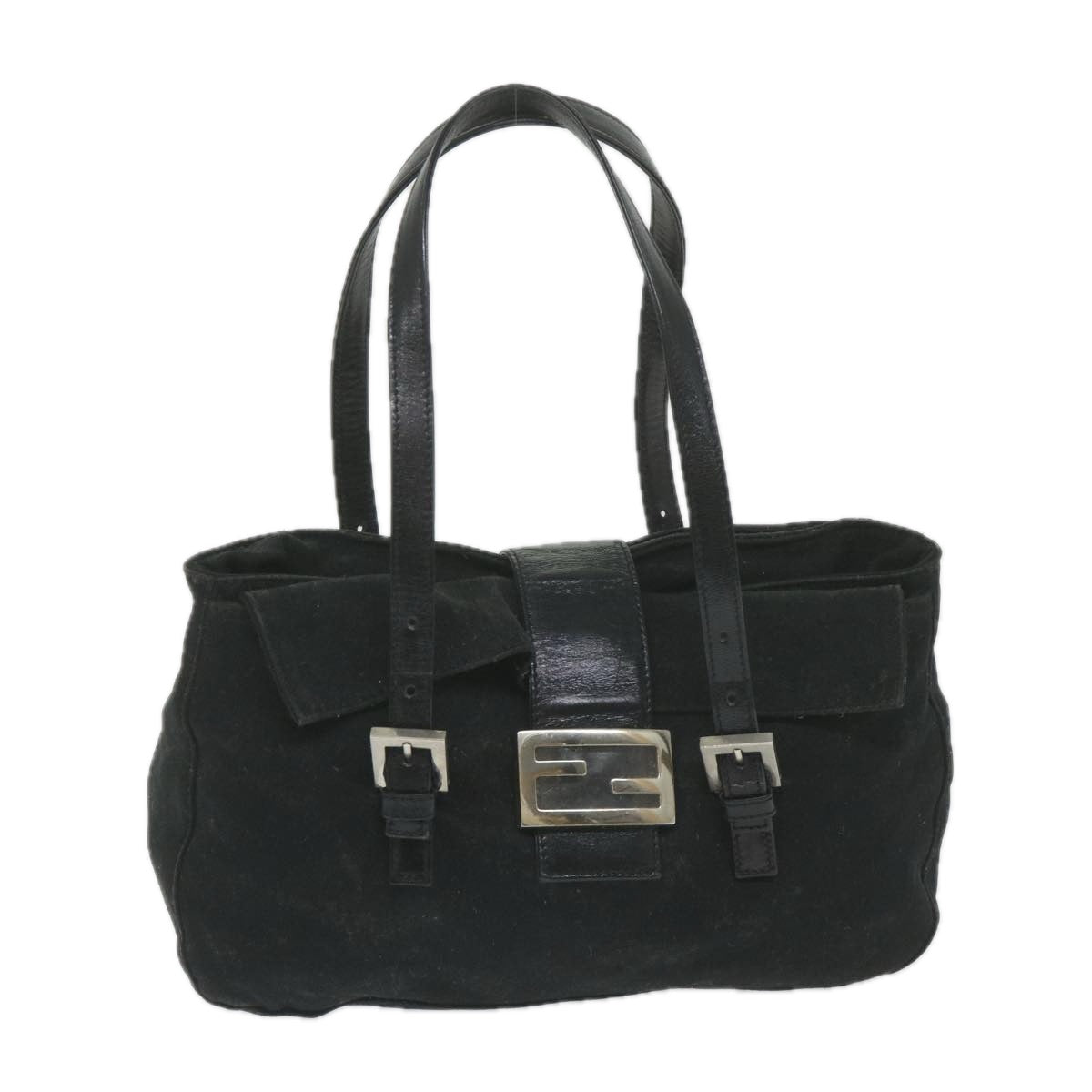 Luxury FendiMamma Baguette Shoulder Bag Nylon Blackep2451