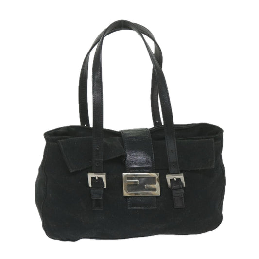 Luxury FendiMamma Baguette Shoulder Bag Nylon Blackep2451