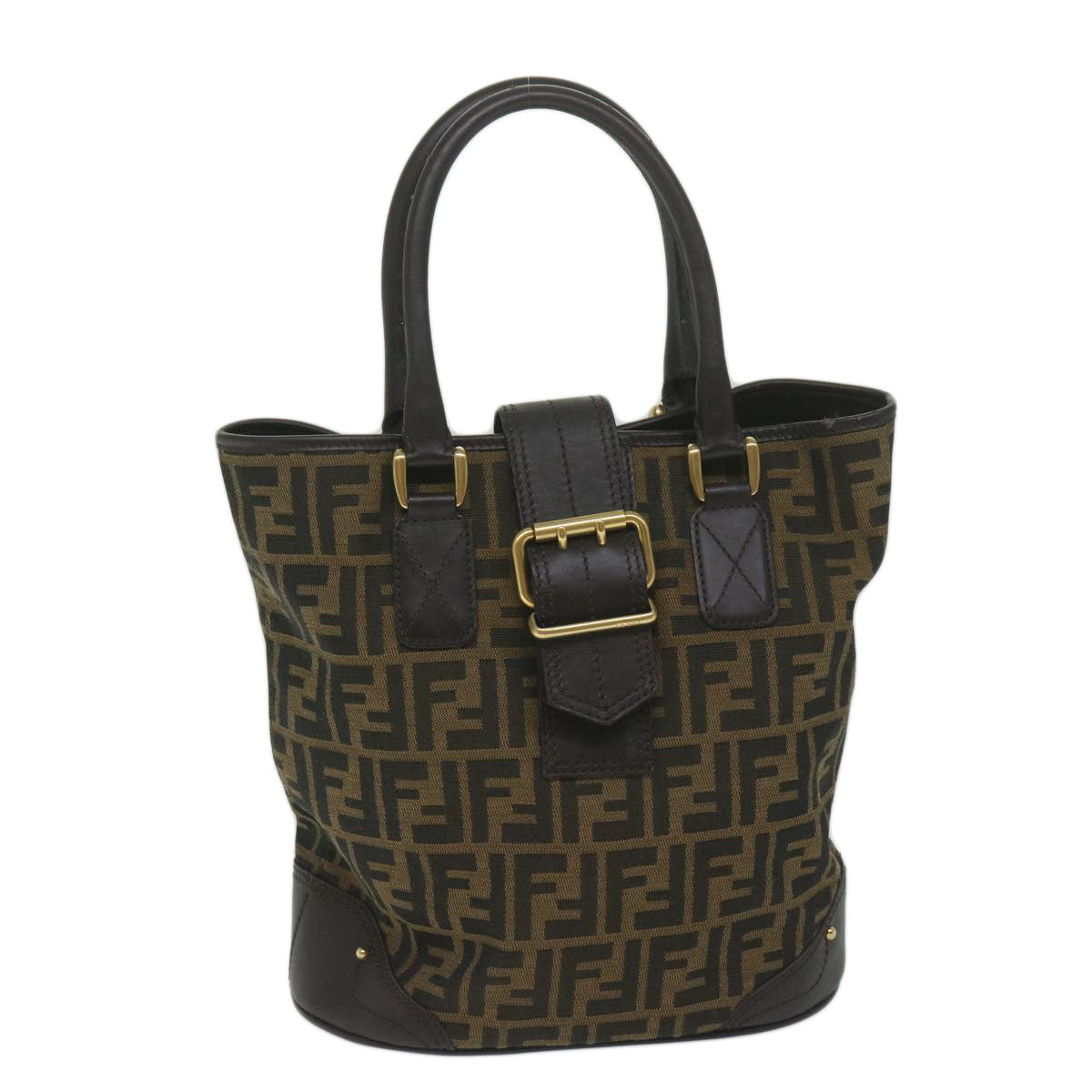 Luxury FendiZucca Canvas Hand Bag Black Brownep2499