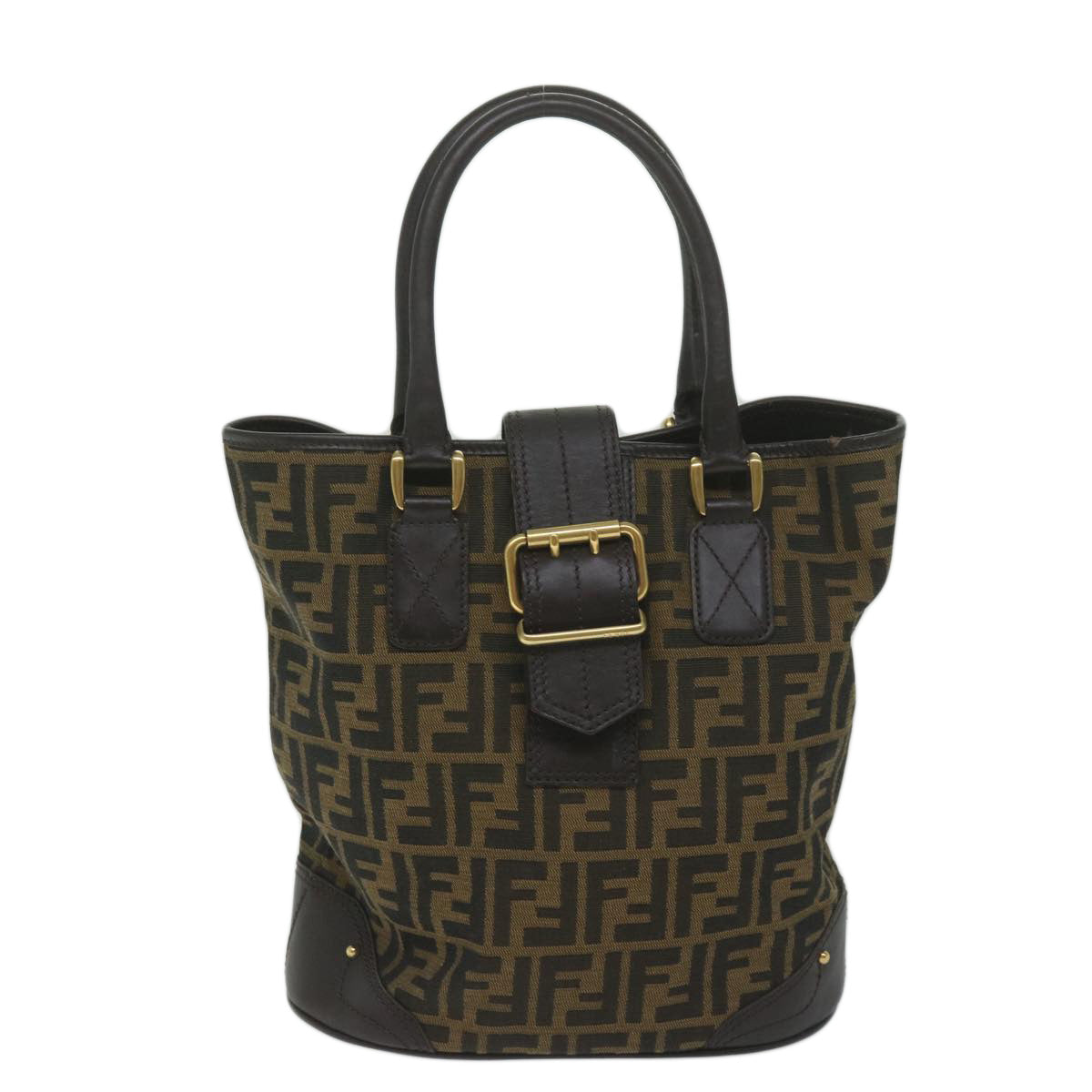 Luxury FendiZucca Canvas Hand Bag Black Brownep2499