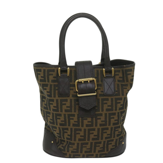 Luxury FendiZucca Canvas Hand Bag Black Brownep2499