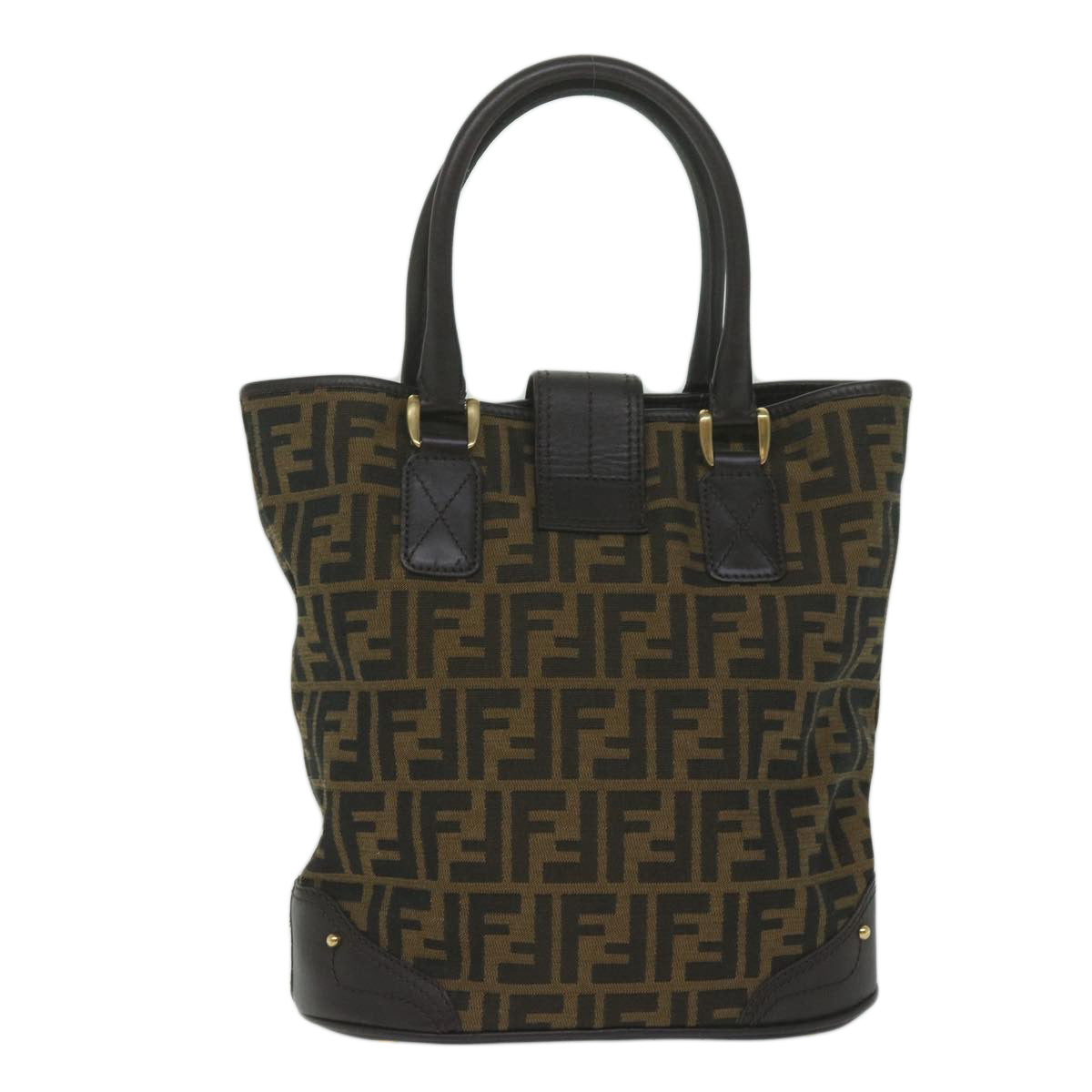Luxury FendiZucca Canvas Hand Bag Black Brownep2499