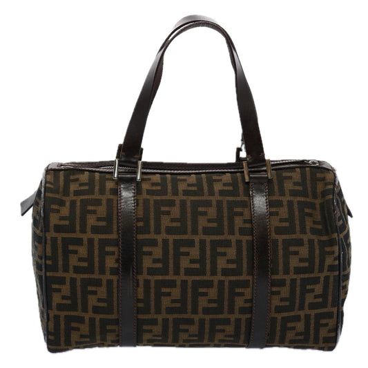 Luxury FendiZucca Canvas Hand Bag Black Brown 2119 16327 089ep2529