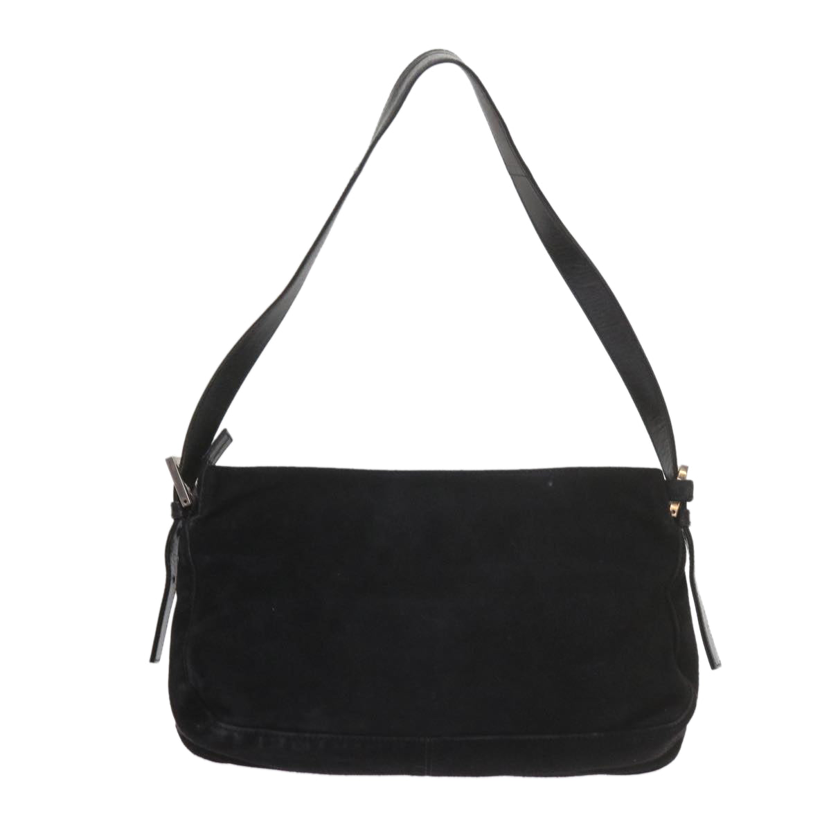 Luxury FendiMamma Baguette Shoulder Bag Suede Blackep2539