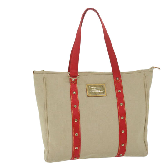 LOUIS VUITTON Antigua Cabas GM Tote Bag Beige Red M40032 LV ep2570