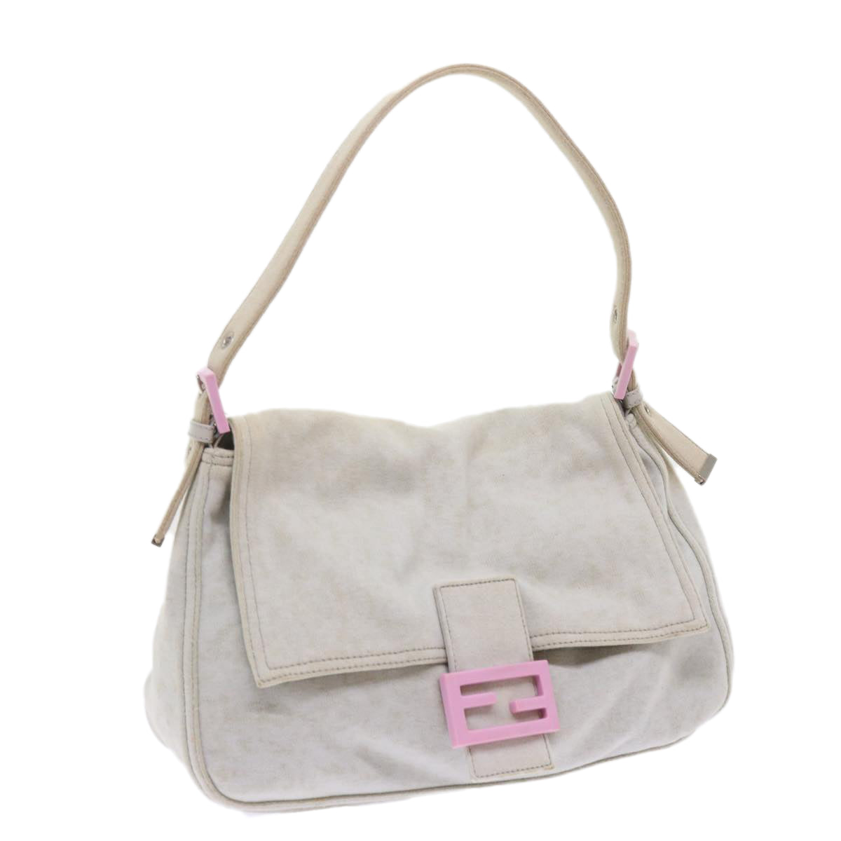 Luxury FendiMamma Baguette Shoulder Bag cotton White 26325ep2601