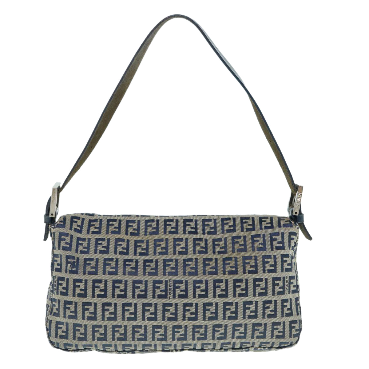Luxury FendiZucchino Canvas Mamma Baguette Shoulder Bag Navyep2602