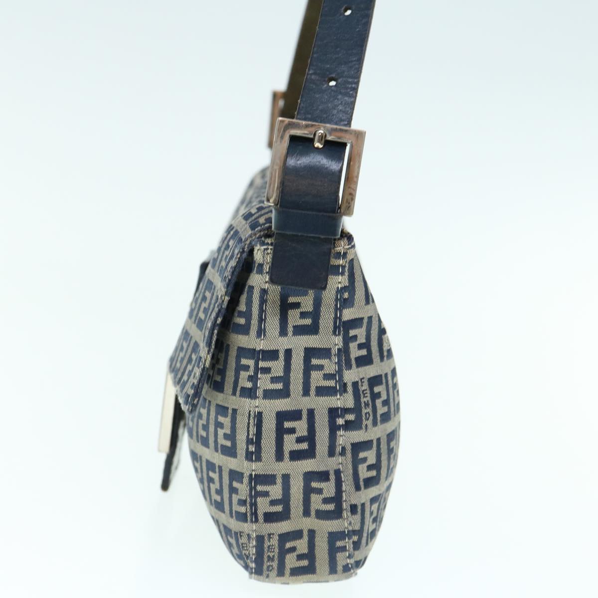 Luxury FendiZucchino Canvas Mamma Baguette Shoulder Bag Navyep2602