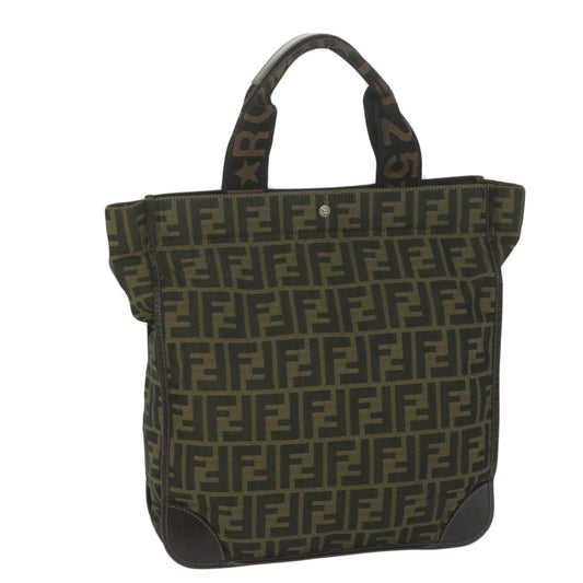 Luxury FendiZucca Canvas Hand Bag Black Brownep2618