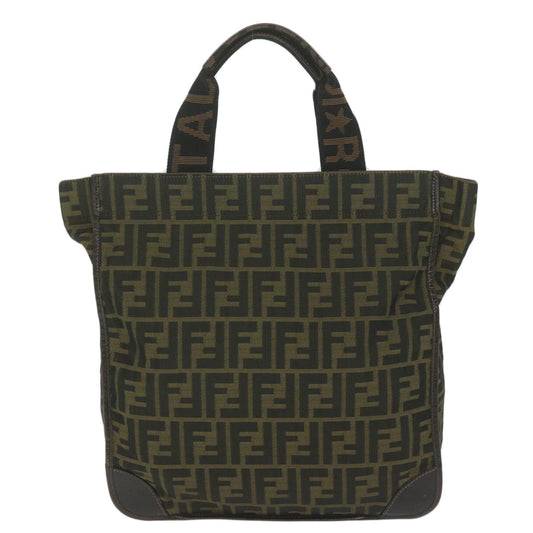 Luxury FendiZucca Canvas Hand Bag Black Brownep2618