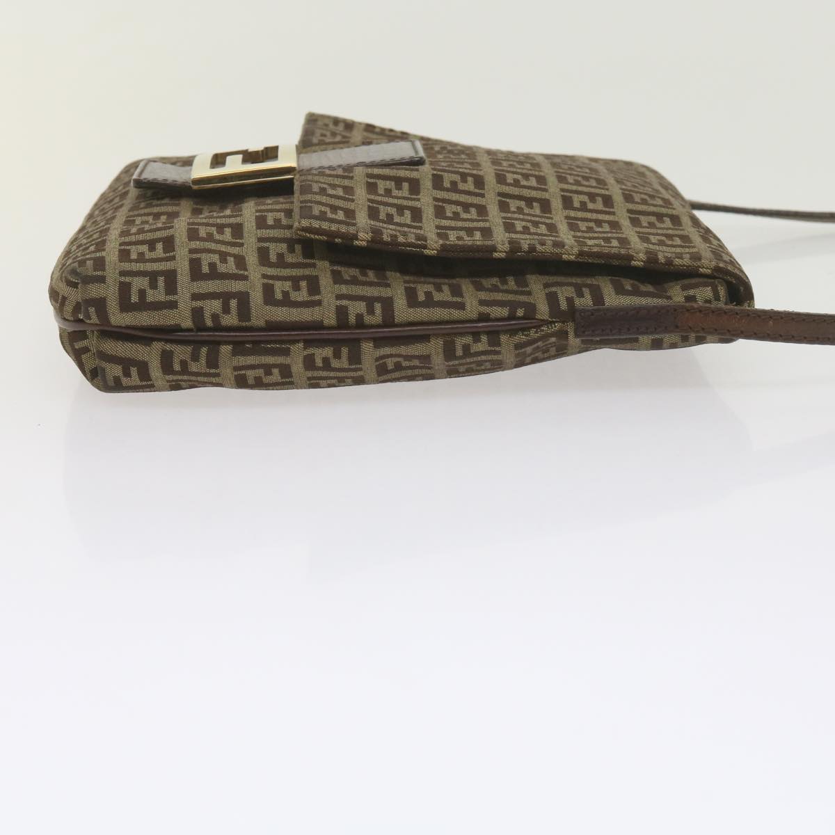 Luxury FendiZucchino Canvas Mamma Baguette Shoulder Bag Brownep2621