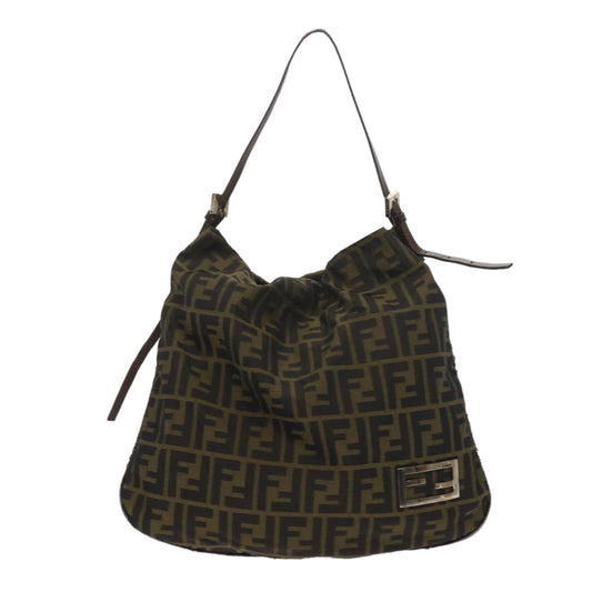Luxury FendiZucca Canvas Tote Bag Black Brown 2370 26733 008ep2728