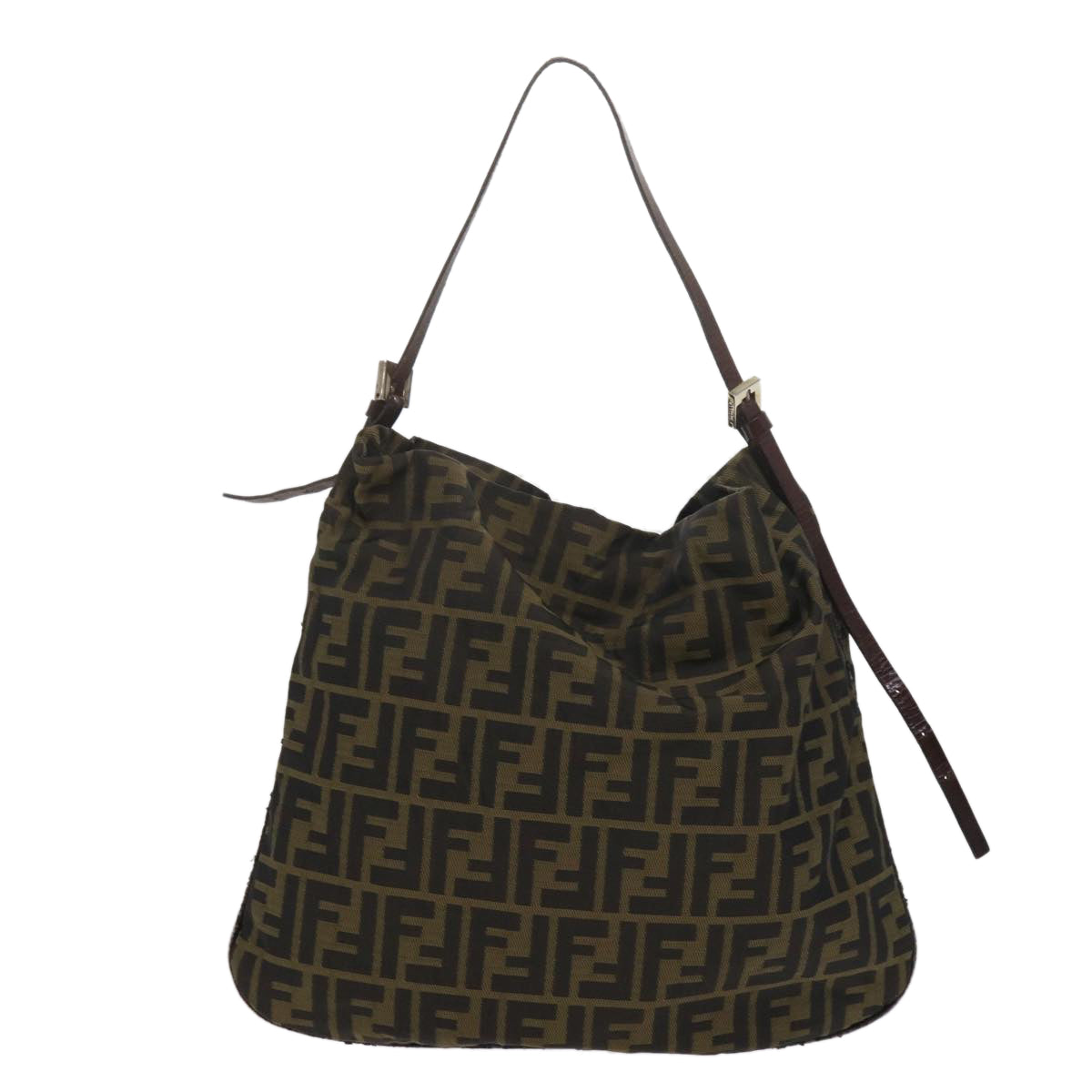 Luxury FendiZucca Canvas Tote Bag Black Brown 2370 26733 008ep2728