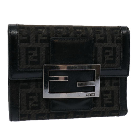 Luxury FendiZucchino Canvas Wallet Blackep2773