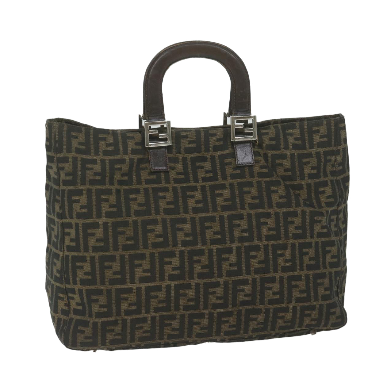 Luxury FendiZucca Canvas Hand Bag Black Brownep2812