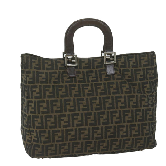 Luxury FendiZucca Canvas Hand Bag Black Brownep2812