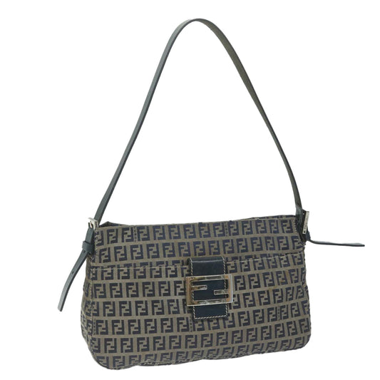 Luxury FendiZucchino Canvas Mamma Baguette Shoulder Bag Navyep2842